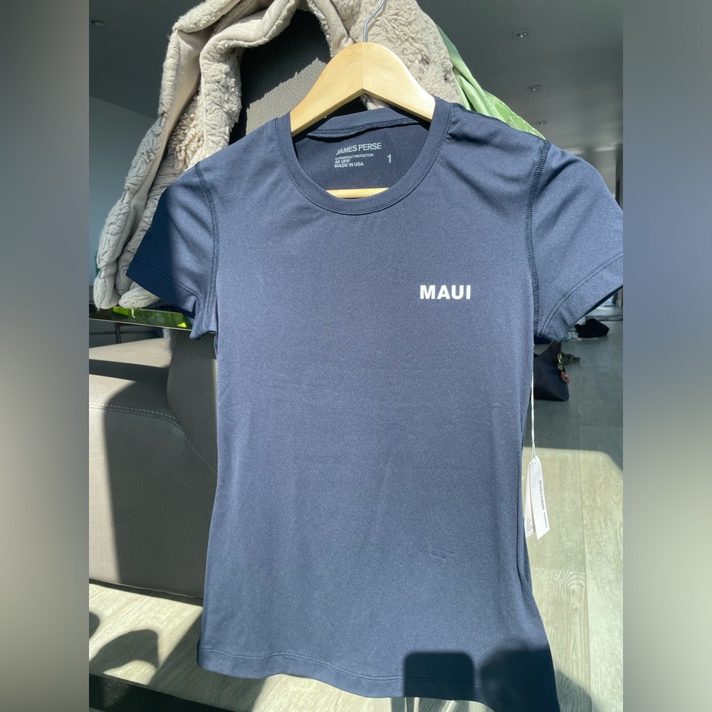 James Perse Navy Blue MAUI UV Protected Shirt